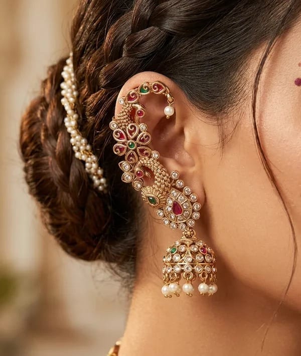 Viva Jewels Royal Peacock Ear-Cuff Jhumka